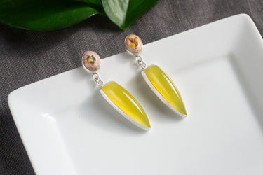 Jelly Opal + Vesuvianite earrings