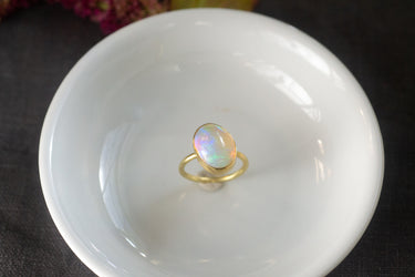 Ethiopian Welo Opal solid gold ring, US size 7