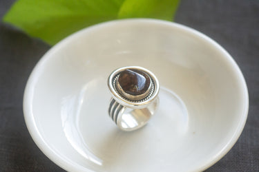 Fire Agate Statement Ring, US Size 8.5