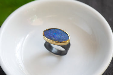 Boulder Opal Statement Ring, size 8.5