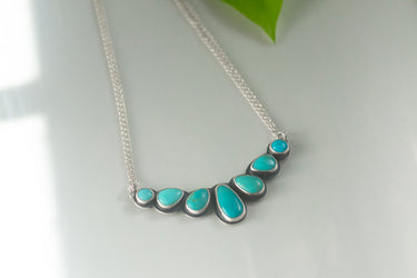 Ombre Turquoise Bib Necklace, MTO